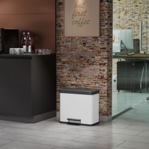 Hailo Coș de gunoi cu pedală Oko Trio Plus, alb, 3×9 L, mărime L