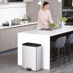 EKO Coș de gunoi cu pedală Essential, argintiu mat, 2×20 L