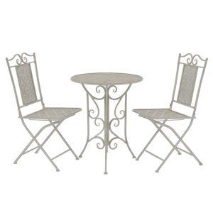 Set mobilier bistro, 3 piese, gri, oțel