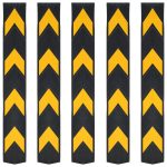 Colțare protectoae reflectorizante, 5 buc., cauciuc, 80 cm