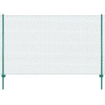 Gard din plasă de sârmă cu stâlpi, verde, 25 x 2 m, oțel