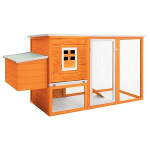 Coteț de păsări pentru exterior adăpost găini cu 1 cuibar lemn