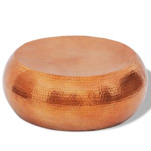 Măsuță de cafea, aluminiu bătut la ciocan, culoare cupru/alamă