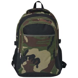 Rucsac pentru școală 40 L, negru și camuflaj