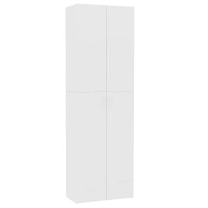 Dulap de birou, alb, 60x32x190 cm, lemn prelucrat