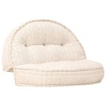 Fotoliu puf, 100 x 20 cm, bej, material textil