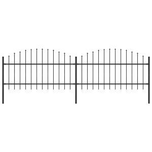 Gard de grădină cu vârf suliță, negru, 3,4 m, oțel
