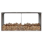 Șopron depozitare lemne, maro, 330x92x153 cm, oțel galvanizat