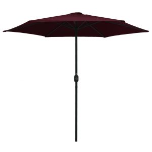 Umbrelă soare de grădină stâlp aluminiu roșu bordo 270×246 cm