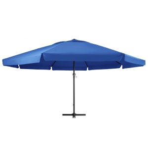 Umbrelă soare de grădină, stâlp aluminiu albastru azur 500 cm