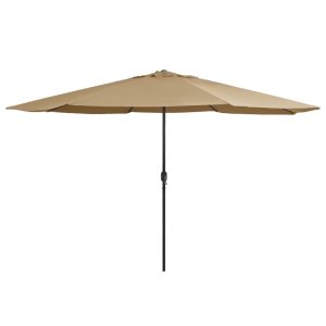 Umbrelă de soare de grădină, stâlp metalic, taupe, 390 cm