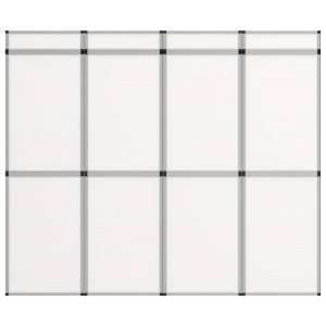Perete de afișaj pliabil cu 12 panouri, alb, 242 x 200 cm