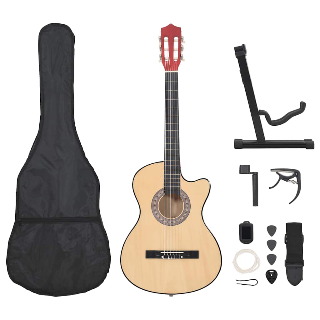 Set chitară acustică occidentală 12 piese, cu 6 corzi, 38″