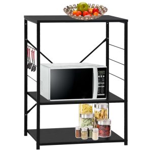 Dulap cuptor microunde, negru, 60×39,6×79,5 cm, lemn prelucrat