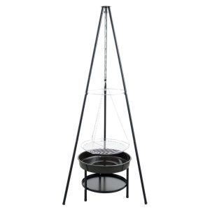 RedFire Grătar de grădina cu trepied și vas de foc, negru, 50 cm