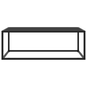 Măsuță de cafea, neagră cu sticlă neagră, 100x50x35 cm