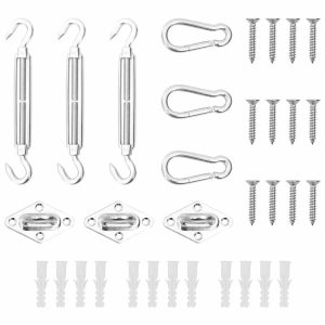 Set de accesorii parasolar, 9 piese, oțel inoxidabil