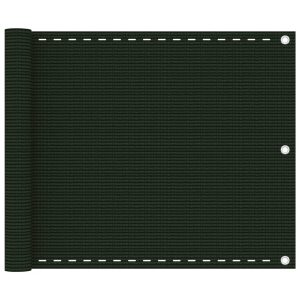 Paravan de balcon, verde închis, 75×300 cm, HDPE