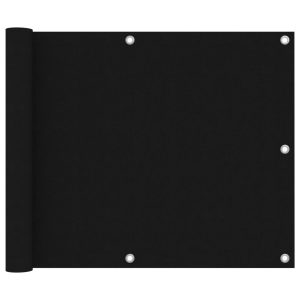 Prelată balcon, negru, 75×400 cm, țesătură Oxford