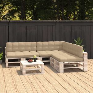 Perne pentru canapea din paleți, 7 buc., bej