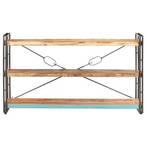 Bibliotecă cu 3 rafturi, 140x30x80 cm, lemn masiv reciclat