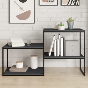 Plăci bibliotecă, gri, 4 buc, 60 x 40 x 1,5 cm, PAL