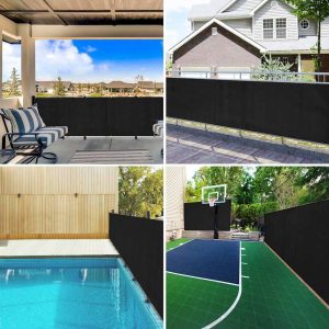 Plasă protecție intimitate, negru, 1,5×25 m, HDPE, 75 g/m²