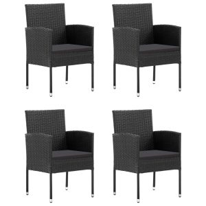 Set mobilier de grădină, 5 piese, negru