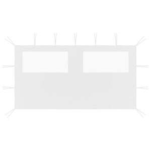 Perete lateral foișor cu ferestre, alb, 4×2 m