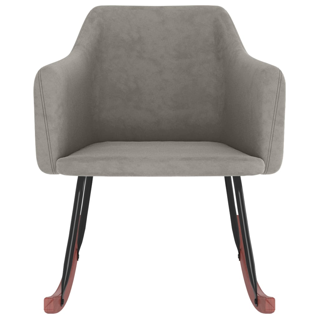 Scaun balansoar, gri deschis, catifea