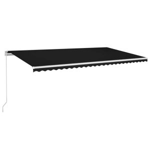Copertină retractabilă manual cu LED, antracit, 600×300 cm