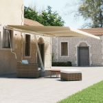 Copertină retractabilă manual, crem, 600×300 cm