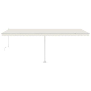 Copertină autonomă retractabilă automat, crem, 600×300 cm