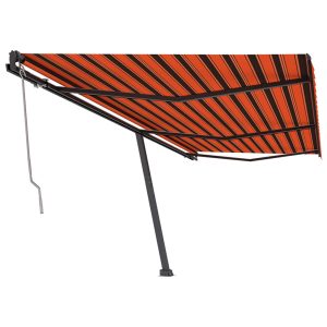 Copertină autonomă retractabilă automat oranj/maro 600×350 cm