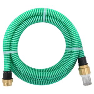 Furtun de aspirație cu racorduri din alamă, verde 1,1″ 10 m PVC