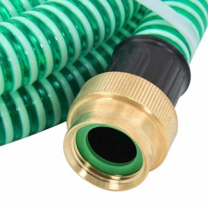 Furtun de aspirație cu racorduri din alamă, verde 1,1″ 10 m PVC