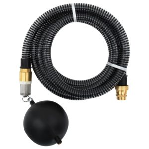 Furtun de aspirație cu racorduri din alamă, negru 1,1″ 15 m PVC