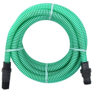 Furtun de aspirație cu racorduri din PVC, verde 1″ 7 m, PVC