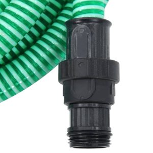 Furtun de aspirație cu racorduri din PVC, verde 1″ 7 m, PVC