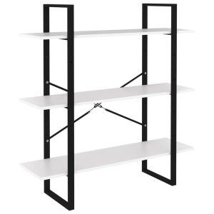 Bibliotecă, alb, 100x30x105 cm, PAL