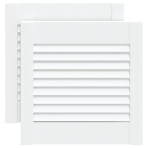Uși dulap design lambriu 2 buc. alb 39,5×39,4 cm lemn masiv pin