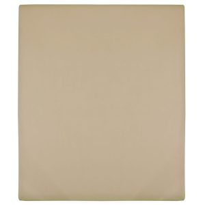 Cearșaf de pat cu elastic, gri taupe, 90×200 cm, bumbac