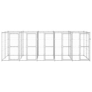 Padoc pentru câini de exterior, 12,1 m², oțel galvanizat