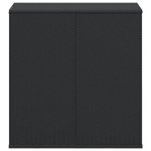 Ladă de perne pentru grădină, negru, 100x49x103,5 cm, ratan PE