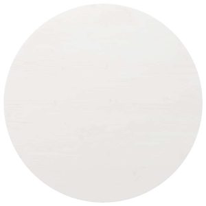 Blat de masă, alb, Ø80×2,5 cm, lemn masiv de pin