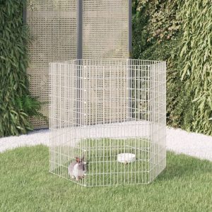 Adăpost pentru animale cu 6 panouri, 54×100 cm, fier galvanizat