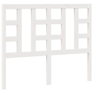 Tăblie de pat, alb, 126x4x100 cm, lemn masiv de pin