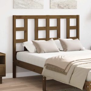 Tăblie de pat, maro miere, 126x4x100 cm, lemn masiv de pin