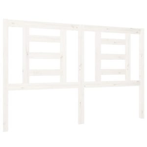 Tăblie de pat, alb, 126x4x100 cm, lemn masiv de pin