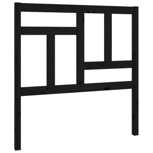 Tăblie de pat, negru, 95,5x4x100 cm, lemn masiv de pin